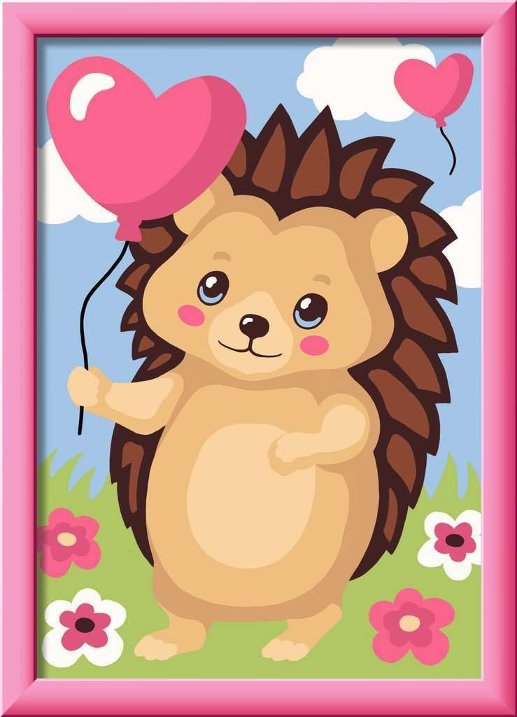 Ravensburger CreArt, Paint by Numbers Children - Hearty Hedgehog