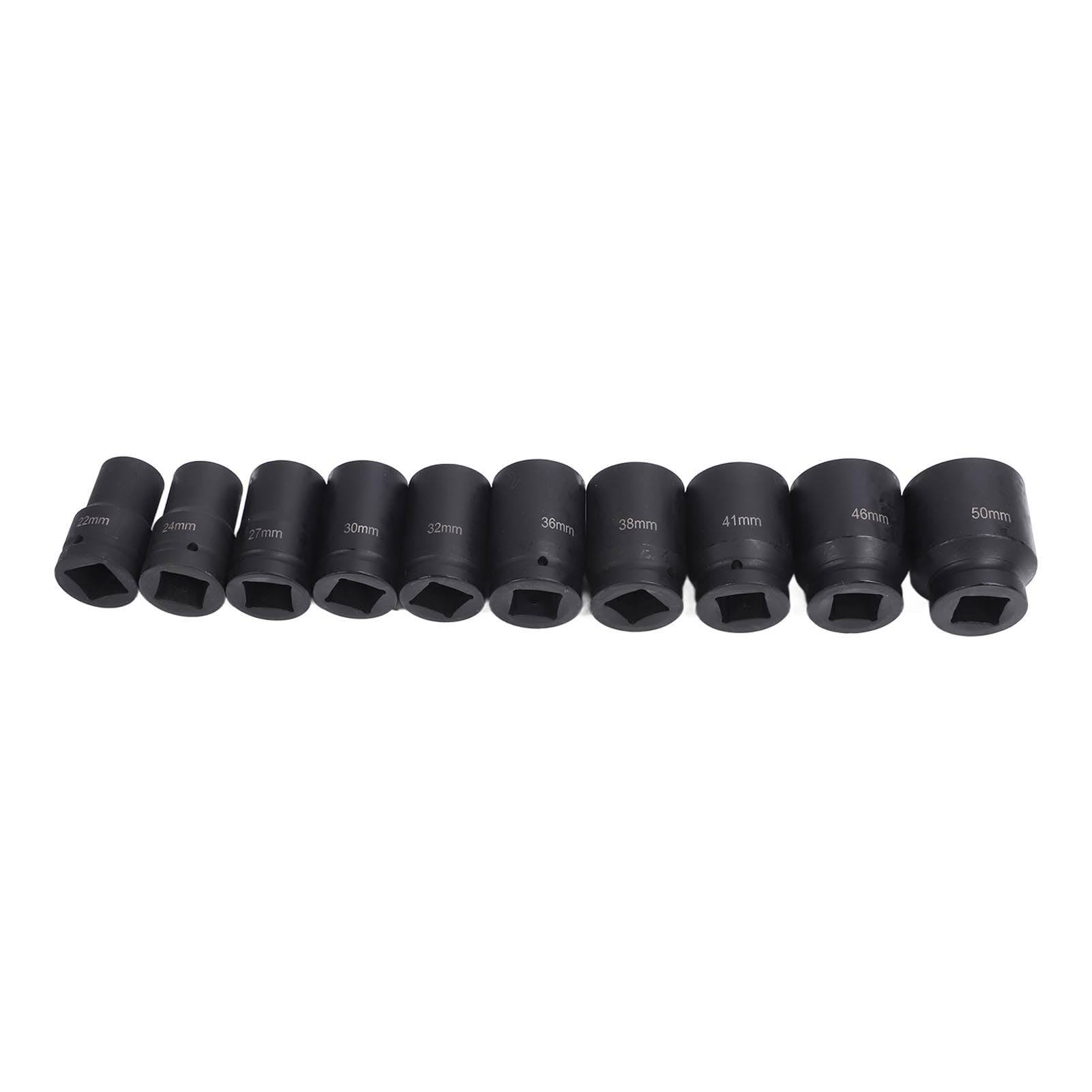Juego de 10 Vasos de Impacto Profundo con Accionamiento de 1 Pulgada, Vasos de Impacto de Acero Cr Mo de 6 Puntos con Caja de Almacenamiento de Hierro, Se Adapta a Llaves de Estándar de 1