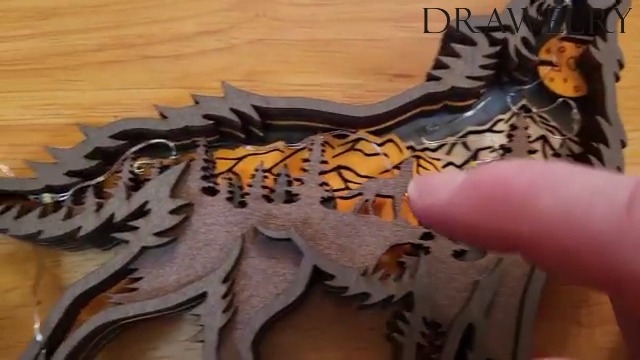 Amazon.co.jp : Drawelry 3D 木彫り動物ランプ,木製動物彫刻ナイト