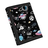 Coldinair Outer Space Galaxy Print Kids Wallet for Boys Girls Trifold Wallets Canvas Novelt Wallet Birthday Gifts