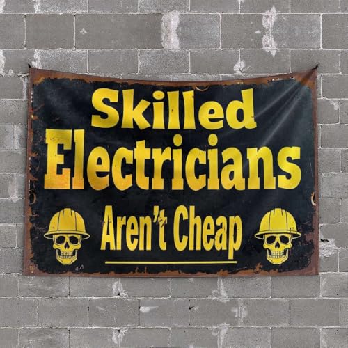 OGBD Man Cave Rules Abili Elettricisti non sono a buon mercato. Arazzo Bar Stuff For Man Cave Asthetic Room Decor (100 x 150 cm)