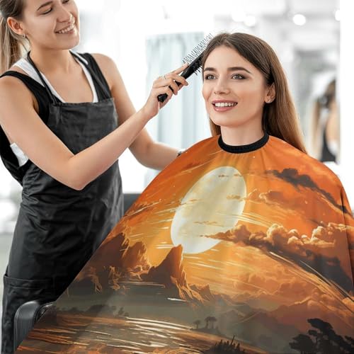 Capa de peluquería ajustable Orange Sky para adultos miniatura 5