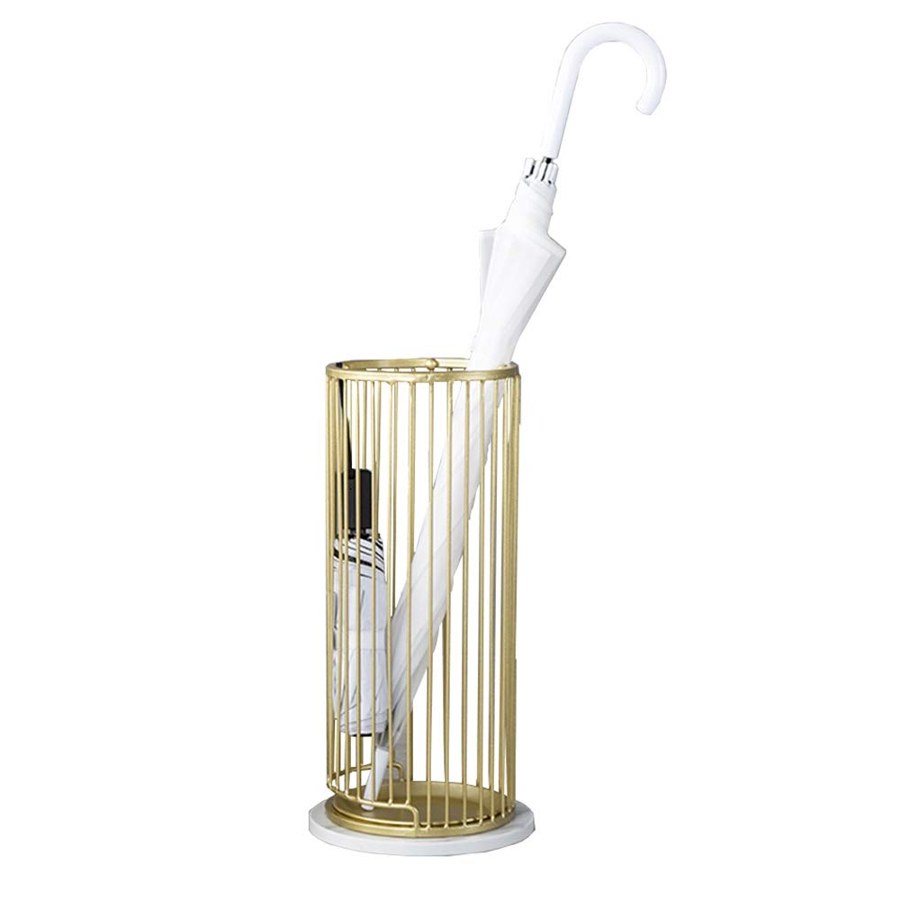 WXYZ Posición creadora Hierro Forjado Paraguas, Base de mármol con 4 Ganchos, Puede almacenar a Largo y Corto Paraguas, Inicio Vestíbulo del Hotel Vestíbulo del Paraguas Cubo 50x25cm