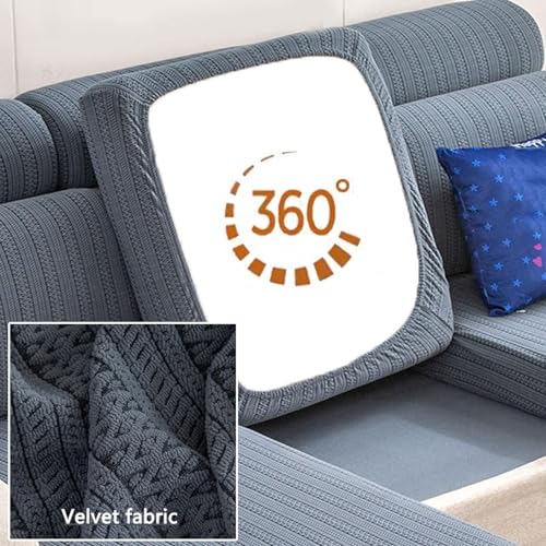 Housse de coussin de canapé 2 places extensible en velours vert