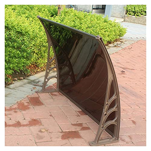 Tür-/Fenstervordach, Markise, Dachüberdachung, wetterbeständig, Regenschutz, Abdeckung, Erweiterung, Polycarbonatplatte, modernes Design für Vorder-/Hintertür, Veranda, UV-Schutz (braun, 60 x 100 cm)