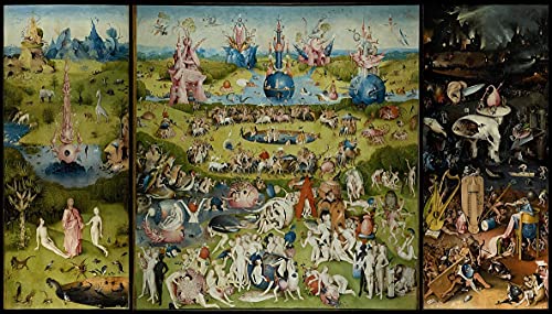 Le jardin des délices terrestres poster toile Boske pour salon