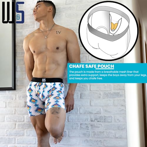 Warriors & Scholars Chafe Safe Pouch Mesh Boxer Briefs For Men Pack Of 6, Soft, Breathable, Moisture-Wicking Mens Underwear2