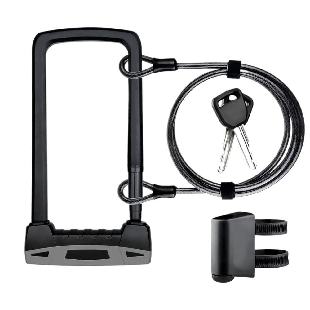 Candado Moto Cadena Candado en U Cable de Acero antirrobo Accesorios de Seguridad Candado en U de Carretera MTB de Alta Resistencia Candado Disco(ED3239 ED3046)