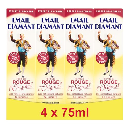 Dentifrice Formule Rouge l'Original Email Diamant - Lot de 4 tubes de 75 ml pour l'éclat
