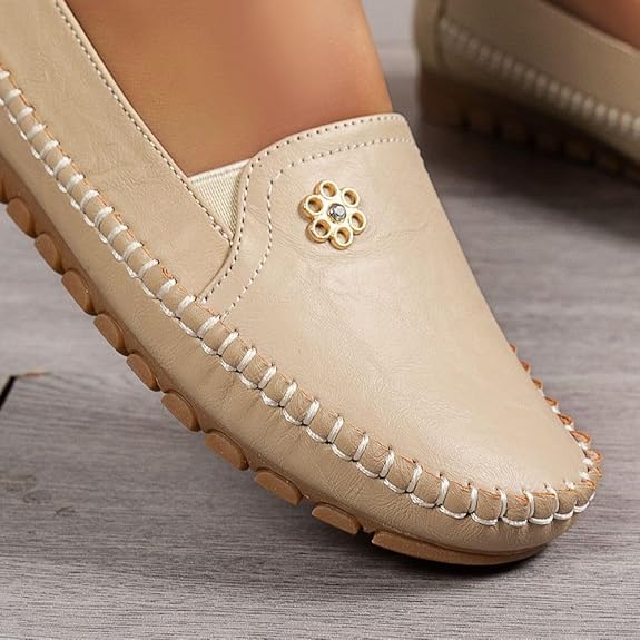 2026 New Orthopedic Leather Shoes, Slip On Stitched Flat-Soled Casual, Leather Orthopedic Shoes for Women, Walking Casual Dressy Vintage Outdoor Comfortable Shoe - Image 7