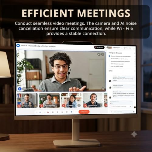 Image of Lenovo A100 All-in-One Desktop Computer, 23.8 Inch IPS FHD Display, Intel N100 Processor, 32 GB RAM, 1 TB SSD, Intel UHD Graphics, Wired Keyboard & Mouse, Windows 11 Pro, White