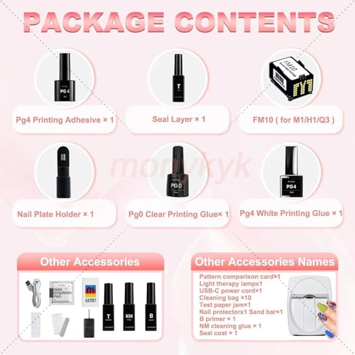 Nail Printer Nail Art Machine, Portable 3D Nails Painting Machine, DIY Nails Printer Control Through Mobile App, 10s Fast Printing, for Beauty & Personal Care (White) - Image 3