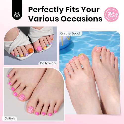 Image of Beetles Soft Gel Toe Nail Tips Square - 16 Sizes 192 Pcs Full Cover Nail Tips Fake Acrylic Toe Nail Pre-Etched Double Matte Press on Toenails, Toe Nail Extensions for Women