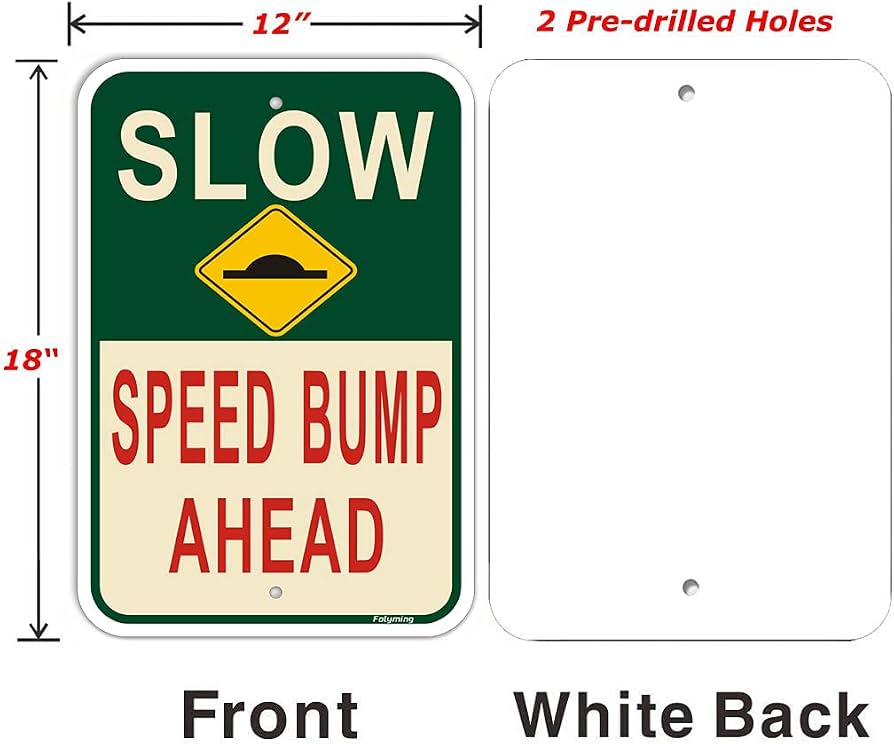 Amazon.com: 2 Pack Slow Speed Bump Ahead Signs, Slow Down With