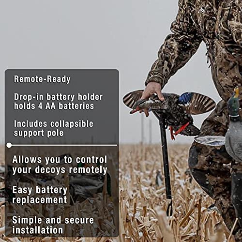 MOJO Elite Series Mini Mallard Spinning Wing Flexible Duck Decoy for Duck Hunting With Smoother, Quieter, Faster, and More User-Friendly Decoy, Includes A Solid component Housing - Thumbnail 5