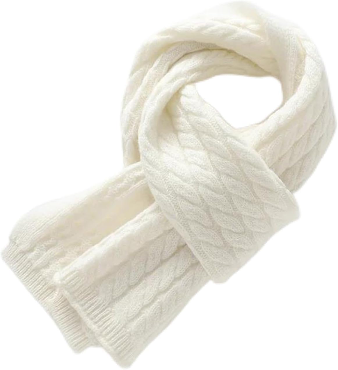 Women's Cashmere Scarf With Classic Twisted Flower Knit A Short Warm Scarf For Daily Cold Protection