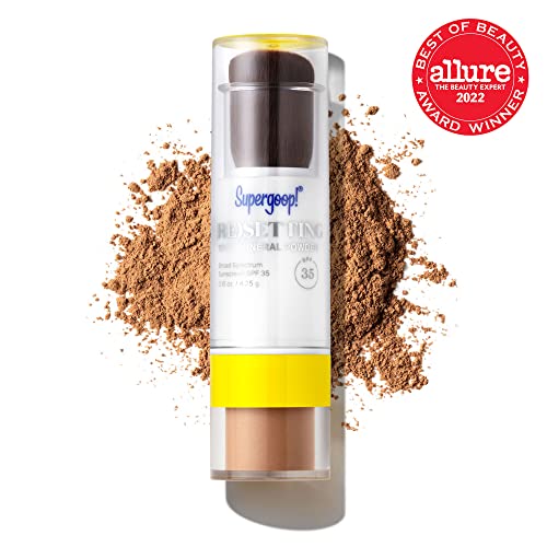 Supergoop! (Re)Setting 100% Mineral Powder, Deep - 0.15 Oz - Makeup Setting Powder + Broad Spectrum Spf 35 Pa+++ Sunscreen - With Ceramides, Olive Glycerides & Coated Silica Spheres #TOP1
