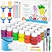 Tempera Paint,Shuttle Art 30 Colors Washable Tempera Paint Set for Kids, 2oz Bottles, Metallic Glitter and Neon Colors and Wide Mouth Bottles Easy for Posters, Arts and Projects