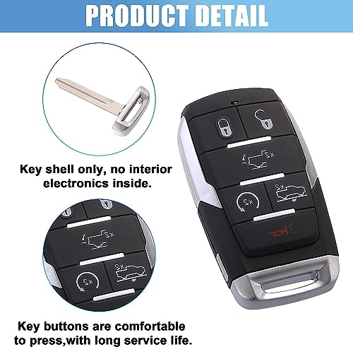 Coque de clé pour Ram 1500 boîtier télécommande 6 boutons noir - 5
