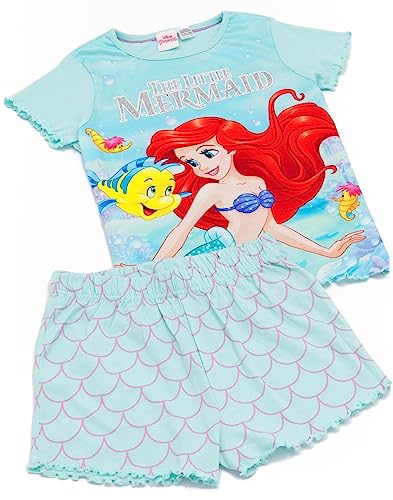 Disney La Petite Sirène Ensemble de Pyjama | Bleu T-Shirt à Manches Courtes & Short Loungewear PJs pour Enfants | Ariel & Flounder Vêtements de Nuit sirène sous-Marine | Film Pyjama Vêtements – vue 2