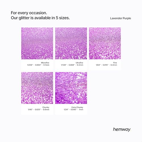 Hemway Glitter Paint Additive Glitter Crystals for Acrylic Paint, Interior & Exterior Walls, Wood, Varnish, Furniture, Matte, Gloss, Satin, Silk - 100g / 3.5oz - Lavender Purple