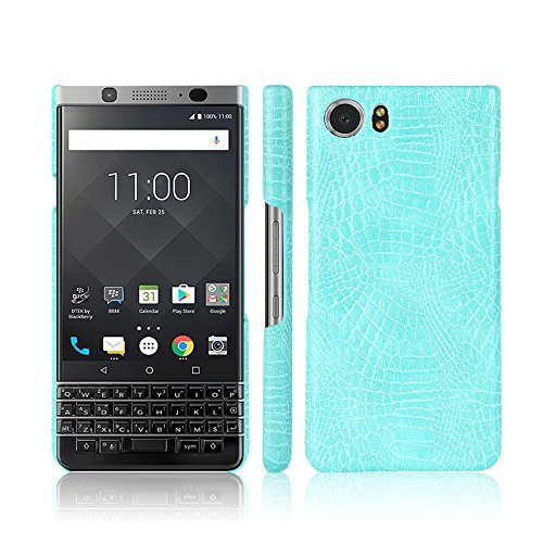 Zshion Case for BlackBerry Keyone ,Croco Premium PU Leather Protective Cases Simple Deurable and Lightweight Case for BlackBerry Keyone (Light Green)