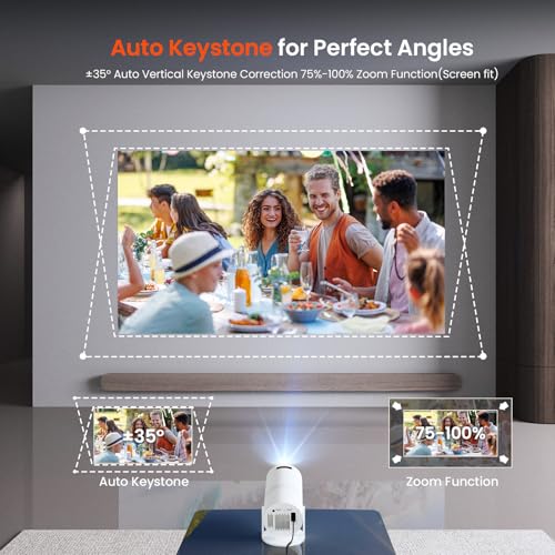 【 Built-in Apps & Android 12】WISHOLY Mini Projector with WiFi and Bluetooth, Portable Smart Projector with Auto Keystone Correction, 1080P Support, 180° Rotatable, HDMI USB Compatible by WISHOLY - Used condition - Image 9