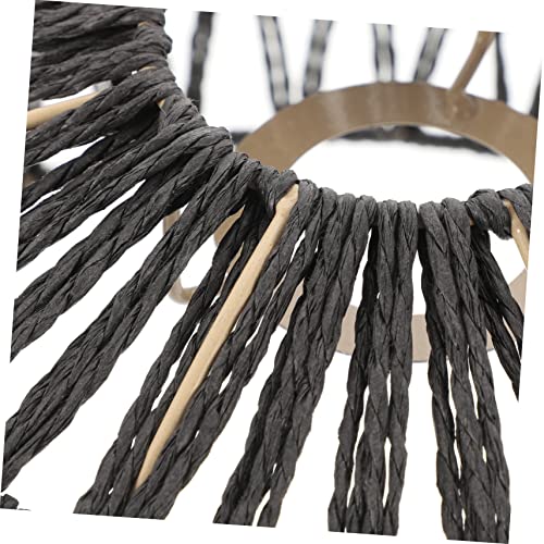 Yardwe Lampshade Vintage Chandelier Boho Ceiling Fan Decorative Lanterns Vintage Lampshade Braided Lampshade Weaving Chandelier Lamp Shade Paper Lamp Covers Hotel Lamp Shade Light Cover #TOP1