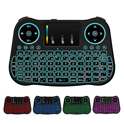 Mini Wireless Keyboard, Handheld Keyboard with Rainbow Backlit, Keyboard Remote for Smart TV,Android TV Box,HTPC,PS3,PC,Xbox 360