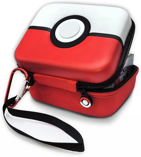 Estojo para Cartas Capacidade 400 Cards TCG Vermelho e Branco Rígido Impermeável
