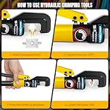 Hydraulic Crimper Wire Battery Cable Lug Terminal Crimping Tool 9 Dies 4-70 mm² 100KN Hydraulic Crimper Set Crimping Tool 9 Dies for Copper Aluminium Cable Lugs - Image 4