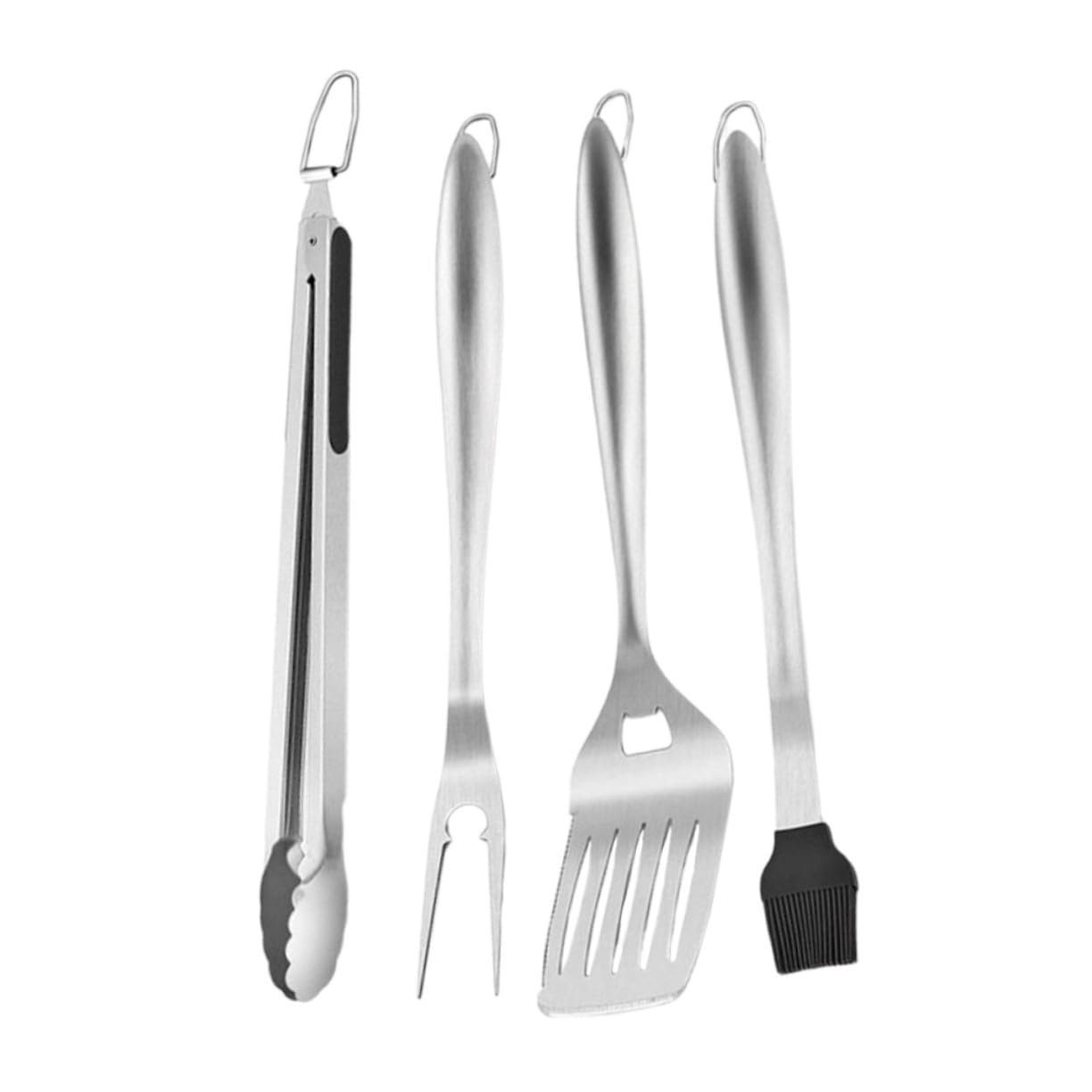 Ustensiles barbecue Lurrose en acier inoxydable avec pinces pratiques pour camping