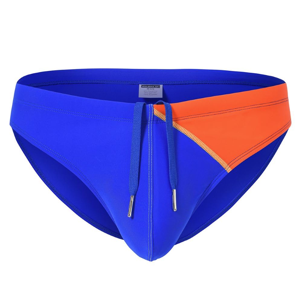 BIATWOWR Adjustable Low Rise Swim Brief with Sexy Bulge Pouch Design