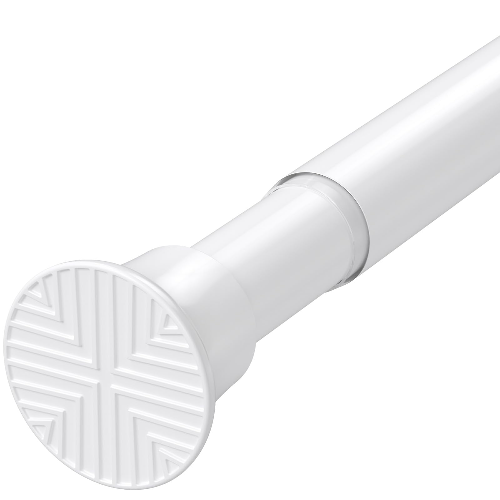 Fvonzn Gardinenstange ohne Bohren, rostfrei - Teleskopstange-Klemmstange 58-120 cm: Die verstellbare Stange für Vorhang, Dusche und als Raumteiler an Fenster, Küche & Badezimmer (1-Stück, Weiß)