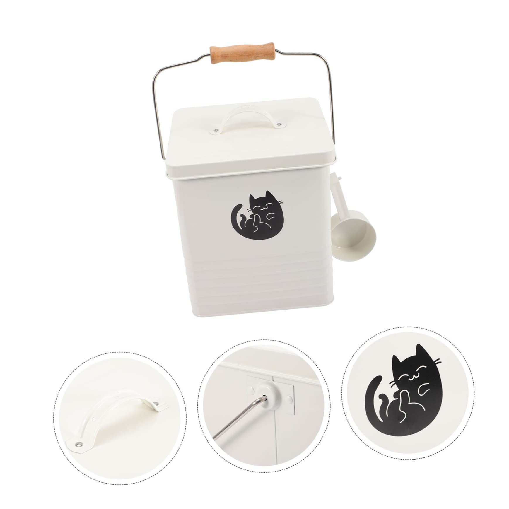 HEMOTON Comodo Per Cibo Per Cani Contenitore Per Snack Per Gatti Secchio Per Conservare Cibo Per Cani e Gatti Con Paletta Materiale Di Resistente All Usura Inodore e Sicuro