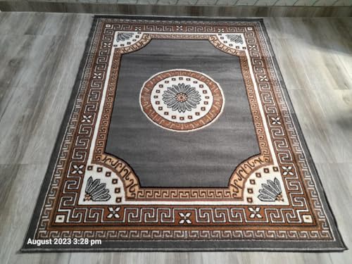 Image of Soft Modern Washable Beautiful Acrylic Rugs for Home Decor Living Room 8x11 feet (240 x 330 CM) Grey