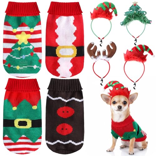 Set 8 Piezas Disfraz Navidad para Perro Talla Mediana