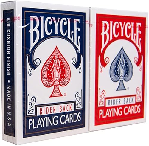Miniatura 4 de Bicycle Rider Back - Baraja de cartas de tamaño estándar de póquer, rojo y azul (paquete de 2), tarjetas clásicas para póker, blackjack, noche de