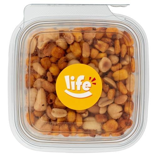 Life Mix Aperitivo, Arachidi, Mais Tostato, Nocciole, Anacardi e Mandorle Pelate 230 g in Pratica Vaschetta, Mix Salato, Ideale per Party