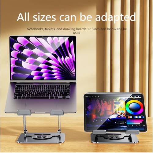 Soporte ajustable para portátil con base rotatoria 360° miniatura 3
