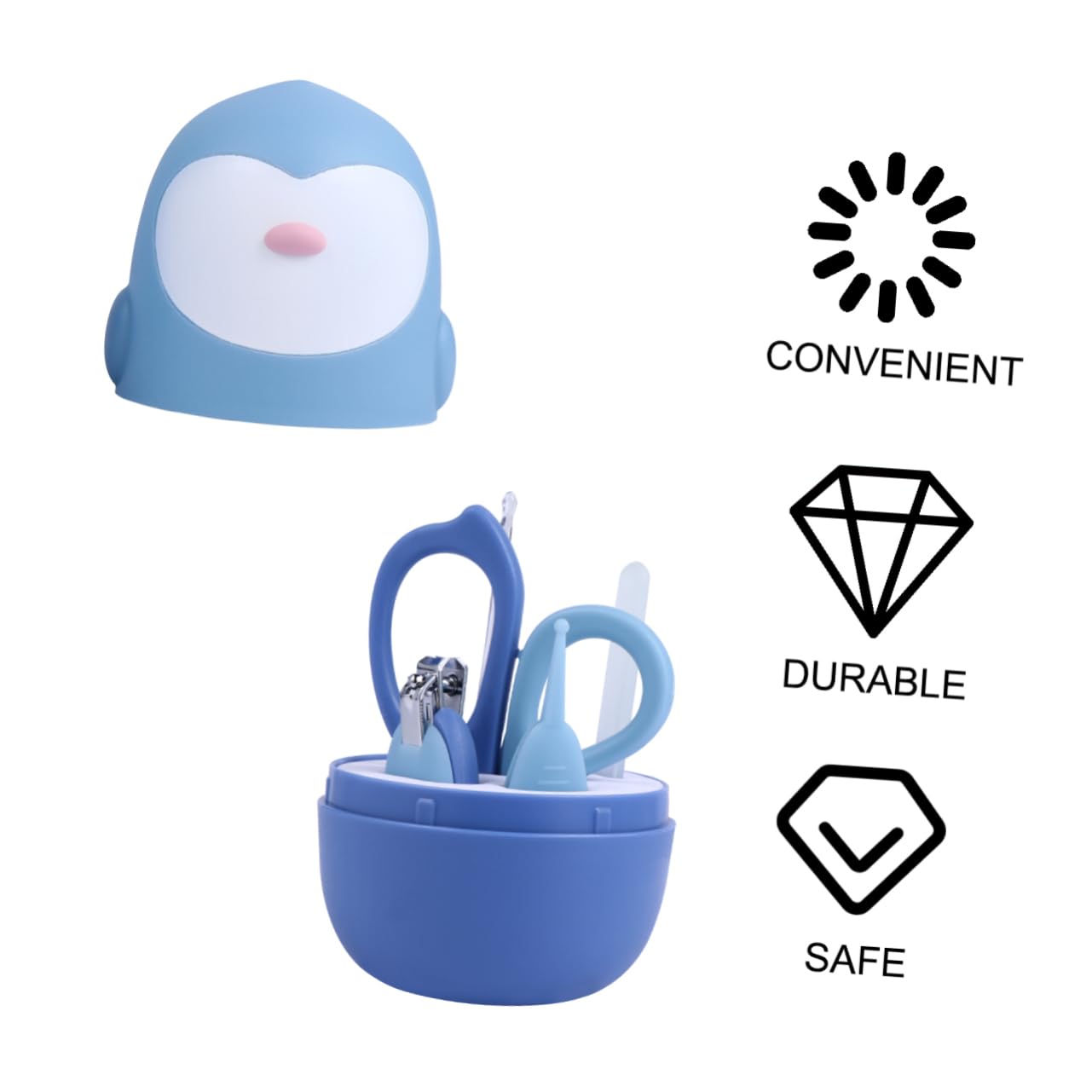 ibasenice 3sätze Pflegeset Für Neugeborene Teiliges Set Mit Nagelschneider Schere Nagelfeile -ohrlöffel Und Pinzette in Blau Ergonomisch Sicher Und Praktisch Für Mama