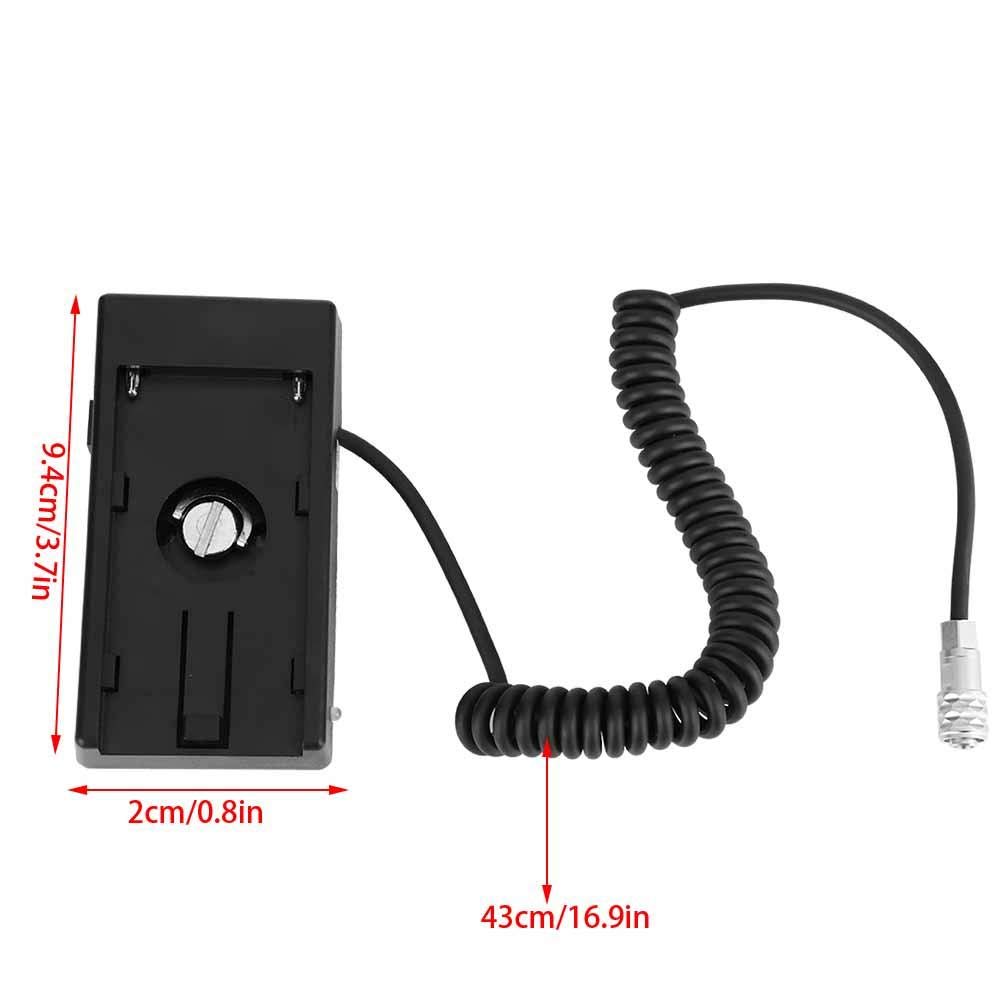 VBESTLIFE F970 Dummy Batterie Koppler, 12V Dummy Akku Adapter Mount Platte für BMD BMPCC 4K Kamera für NPF970, F960, F770, F750, F570, F550 Batterien mit Tipp Licht