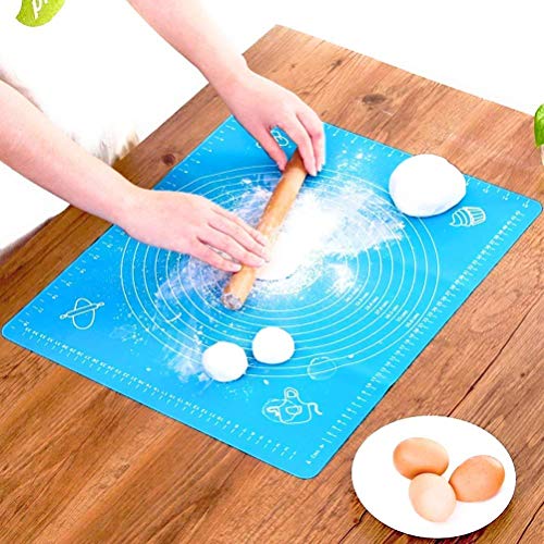 Image of UCRAVO Silicon Dough Mat, Cooking Kneading, Non-Stick Fondant, Reusable Stretchable for Kitchen Mat (Random Colour, 50cm x 40cm)
