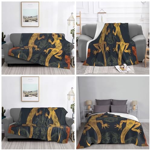 Couverture en microfibre douce gecko plaid polaire canapé et sofa
