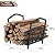 PHI VILLA 17 Inch Small Firewood Log Rack Indoor/Outdoor Steel Wood Storage Log Rack Bin Wood Holder Fireplace Accessories Circle Design, Black