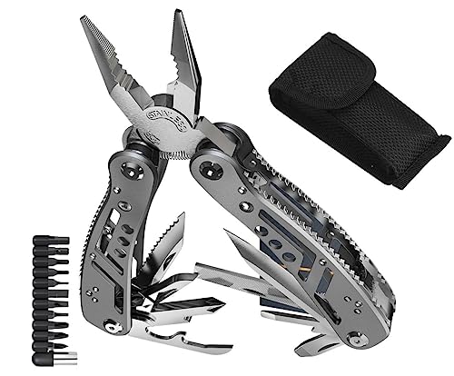 MTROYALDIA Multitool 24in1 with Mini Tools Pliers and 11 Bits – Multi Tool All in One – Multi Function Gear for Men Best Multi-tool Kit for Work Camping Backpacking – Great Gifts for Men