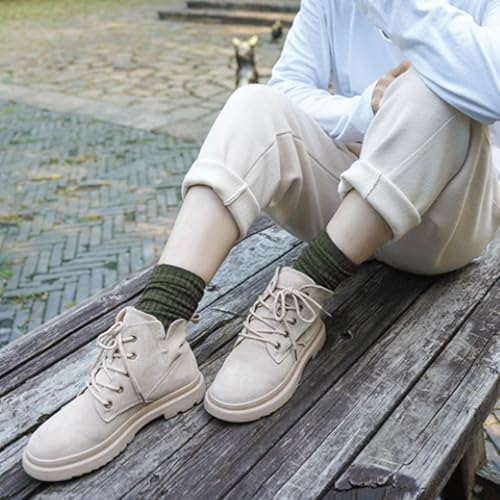 Image of Women Crew Dress Socks Cotton Solid Color Slouch Sock for Dressy Shoes 5 Pack