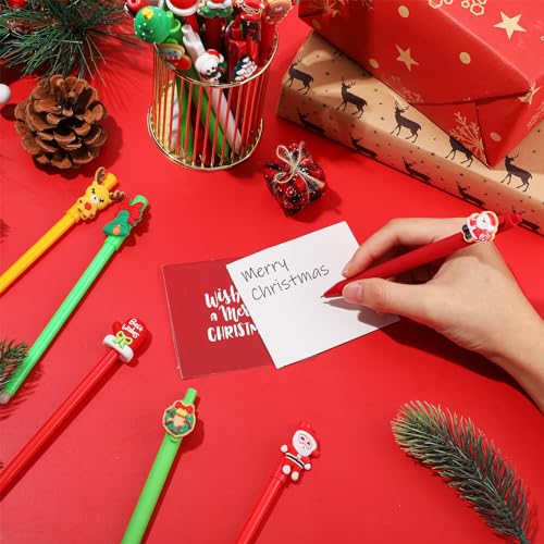 Bolígrafos de gel navideños Qilery 60 piezas miniatura 4