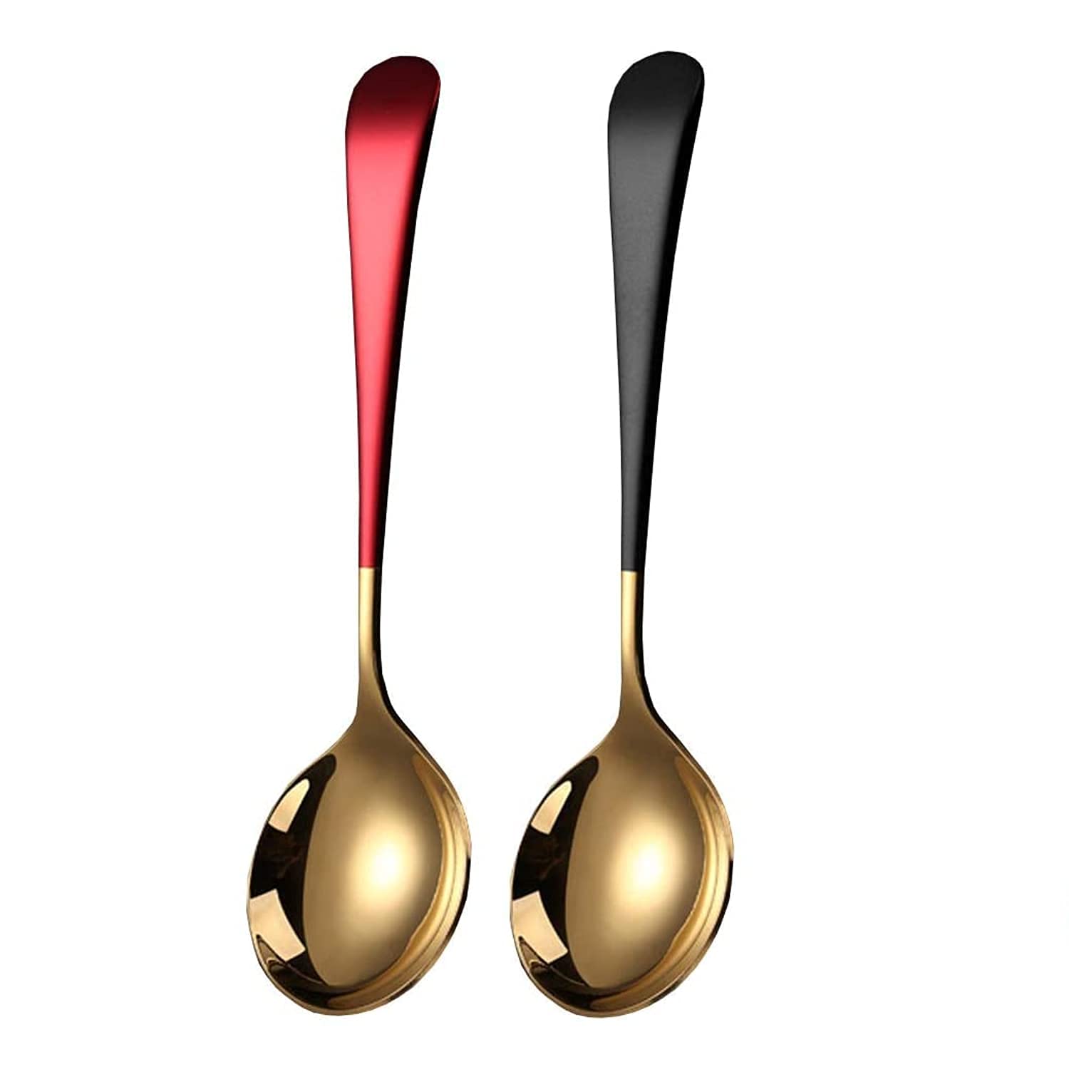 Golden Round Head Spoons, sus 304 Modern and Fashionable Thick 7.2 in Spoon Used for Soup, Grain, Dessert, Fruits, Milk Tea, Coffee (Set of 6) — Amazon image 12