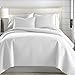 Southshore Fine Living, Inc. XL Twin Quilt Set, Microfiber Quilted Bedspread, Twin Bedding Coverlet Set with Pillow Sham, Wrinkle-Free, Stain & Pet Hair Resistant Bedding, Bright White Quilt